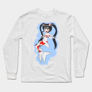 Fantail Goldfish Mermaid (Calico) Long Sleeve T-Shirt